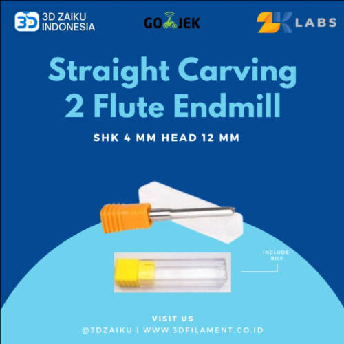 CNC Router 2 Flute Straight Carving 4 mm SHK 4 mm Head 12 mm CEL